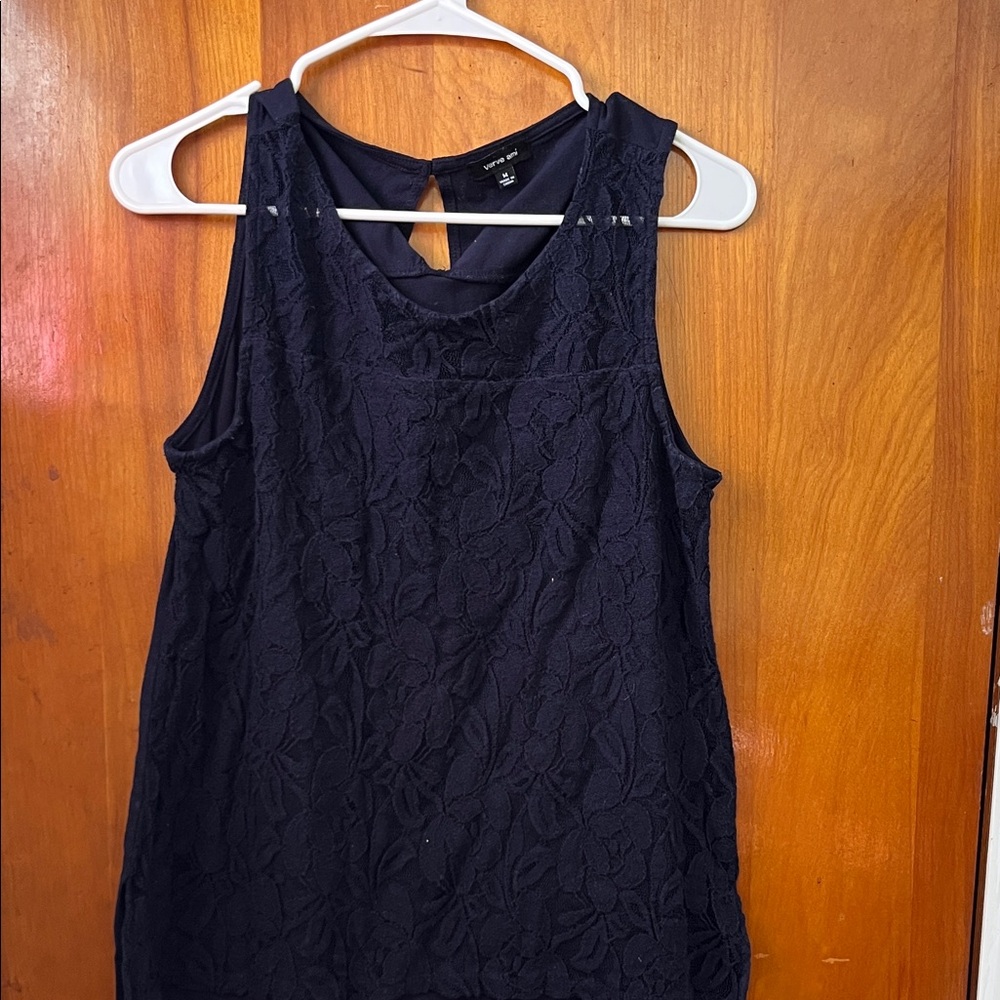 Verve Ami Navy Lace Tank Top